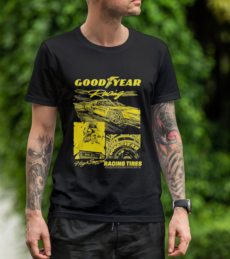 Goodyear Racing High Speed Racing Tires Panels T-Shirt