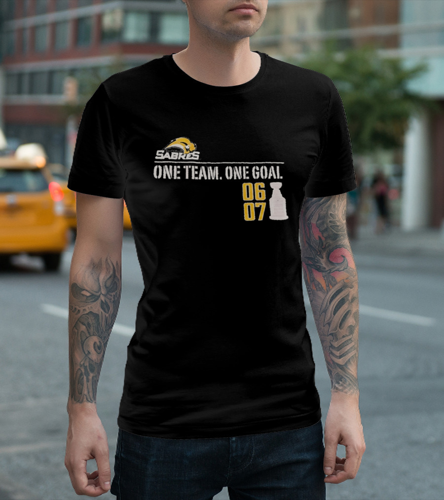 Buffalo Sabres One Team One Goal 06 07 Stanley Cup T-Shirt