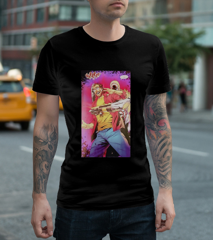 Hirrrkk Paul Rabin Spider Man Marvel Comic Action Panel T-Shirt