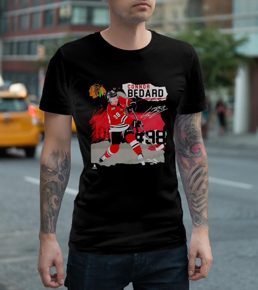 Chicago Blackhawks Connor Bedard 98 Fresh Ice Hockey Dynamic T-Shirt