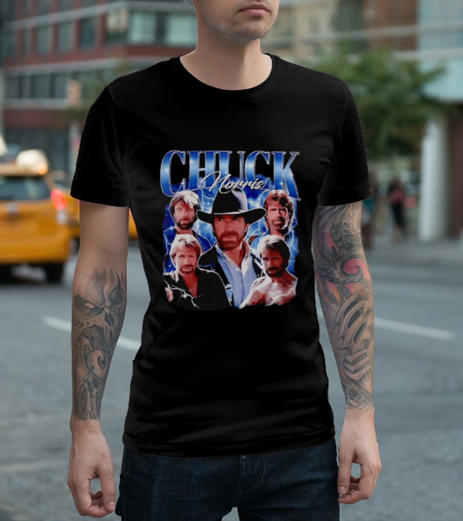 Chuck Norris 1940 2026 Collage Of Iconic Action Hero T-Shirt