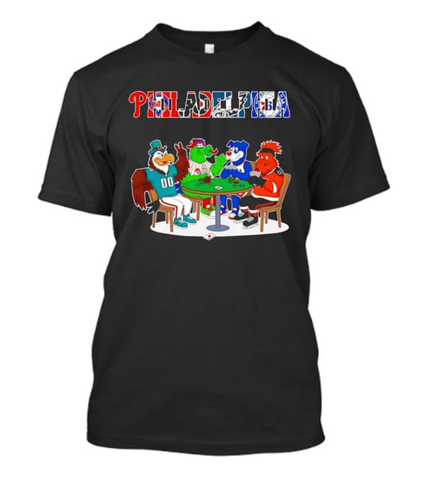 Philadelphia Mascots Playing Poker Cards T-Shirt