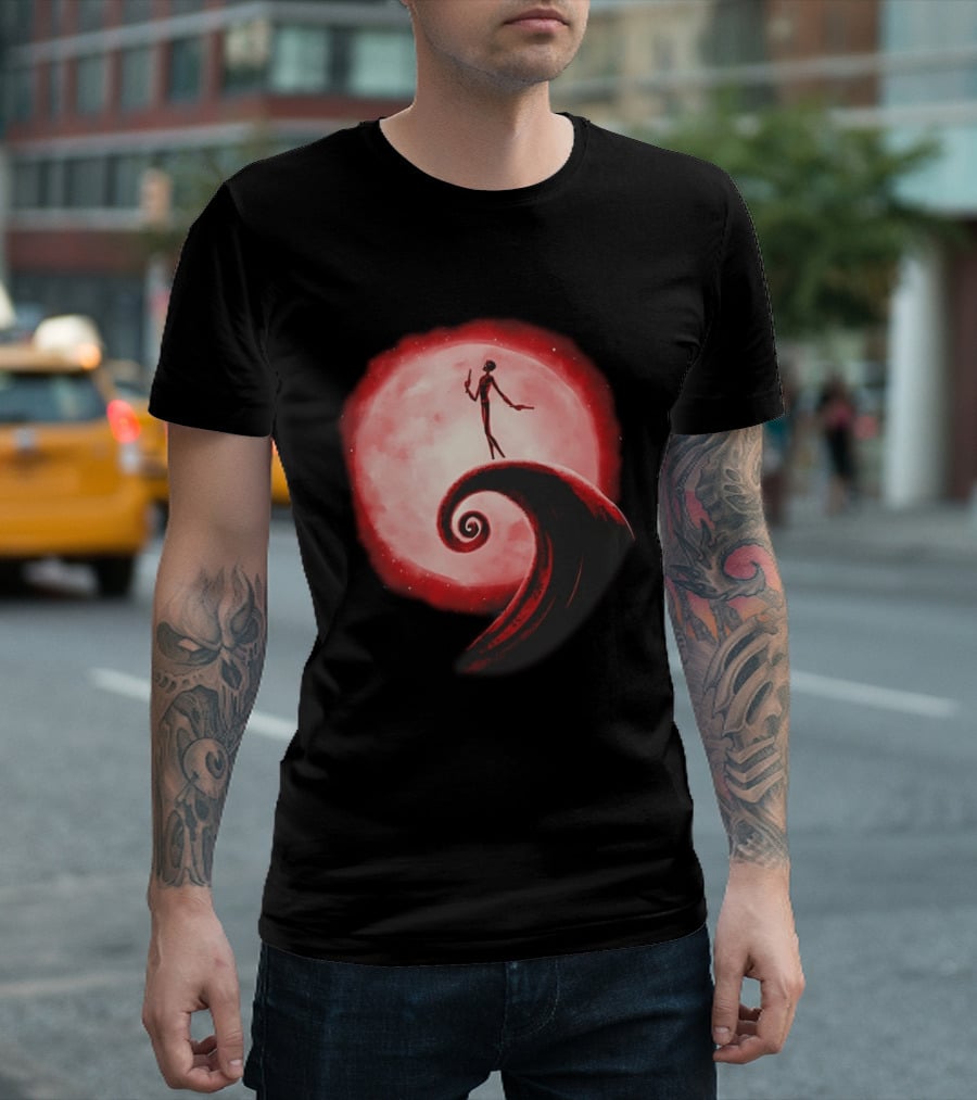 Daredevil The Nightmare Before Christmas Crossover Red Moon Scene T-Shirt