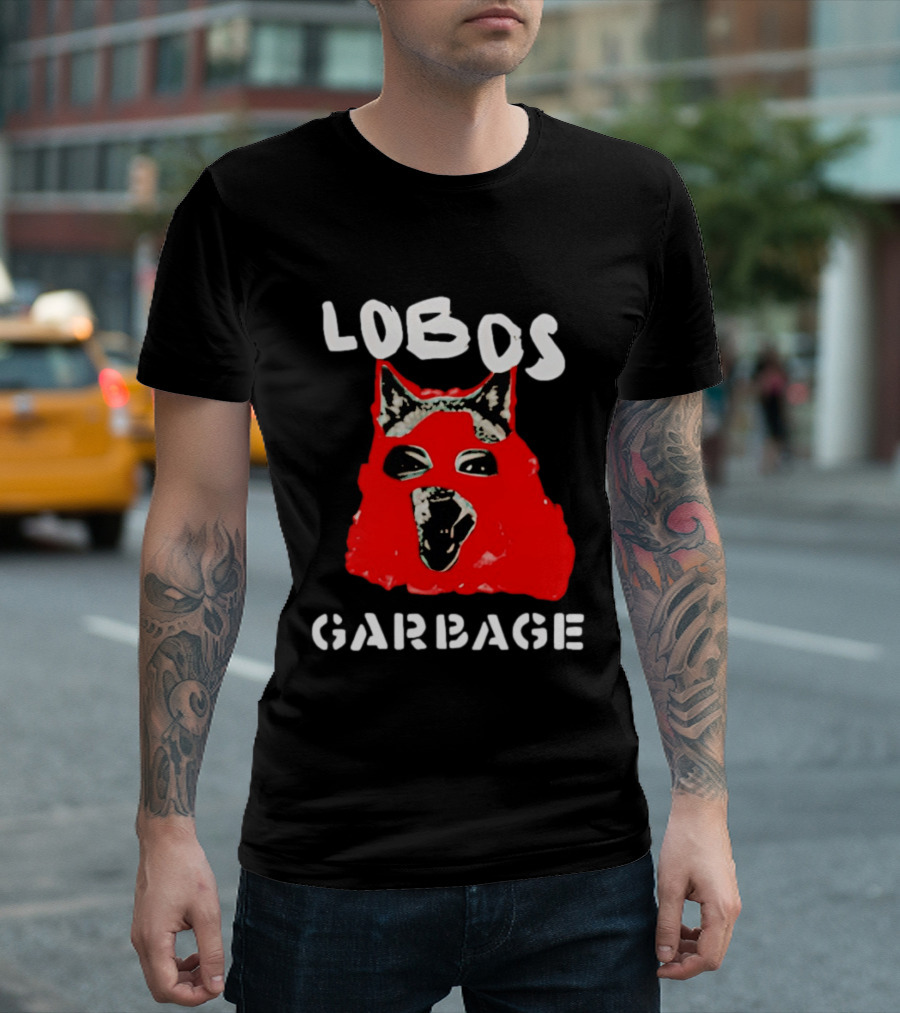 Lobos Dog Red Face Garbage T-Shirt