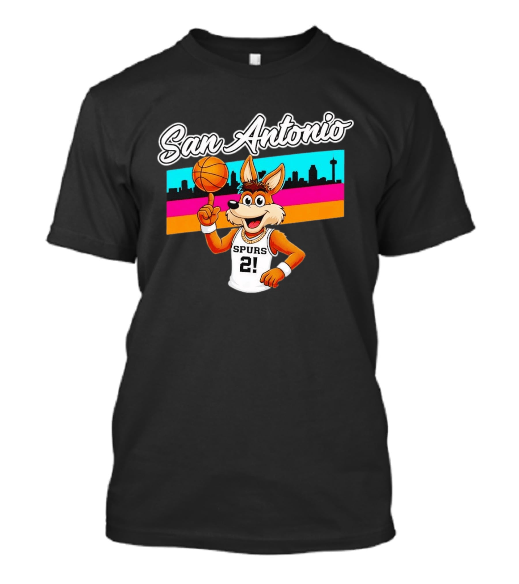 San Antonio Coyote Spurs Basketball Skyline 21 T-Shirt