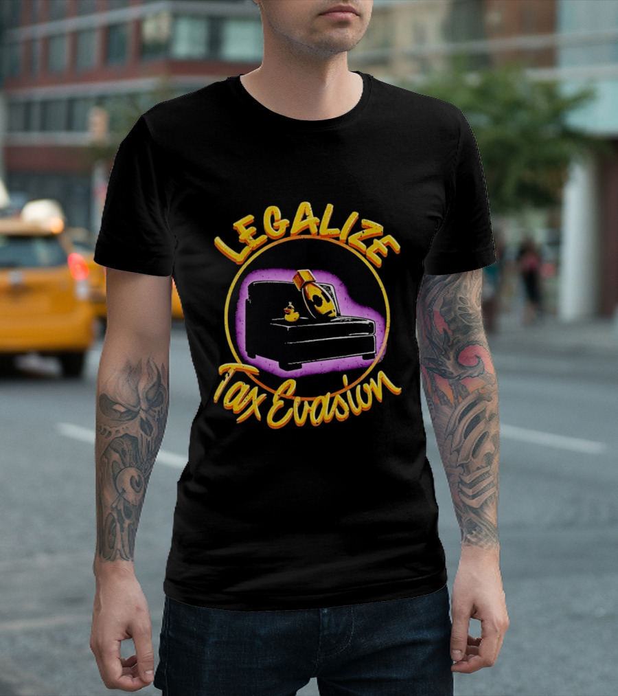 Legalize Tax Evasion The Fat Electrician Couch Potato Rubber Duck T-Shirt