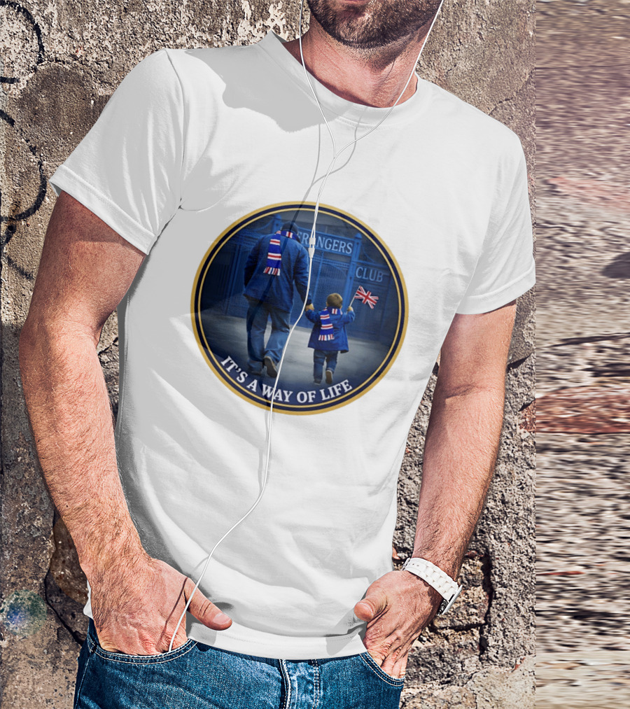 Rangers FC It's A Way Of Life Union Jack Flag Fans T-Shirt