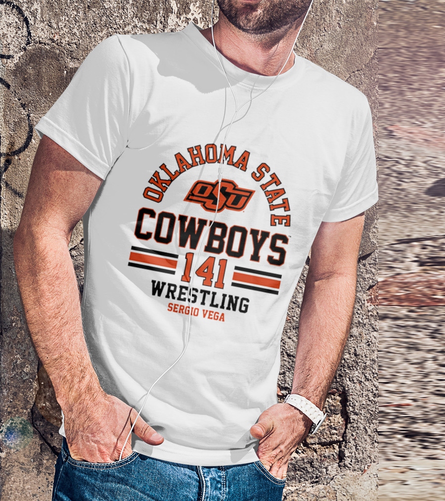 Oklahoma State Cowboys Wrestling 141 Sergio Vega NCAA T-Shirt