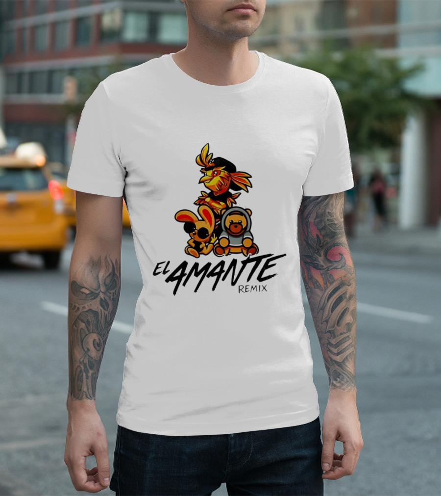 El Amante Remix Cartoon Characters T-Shirt