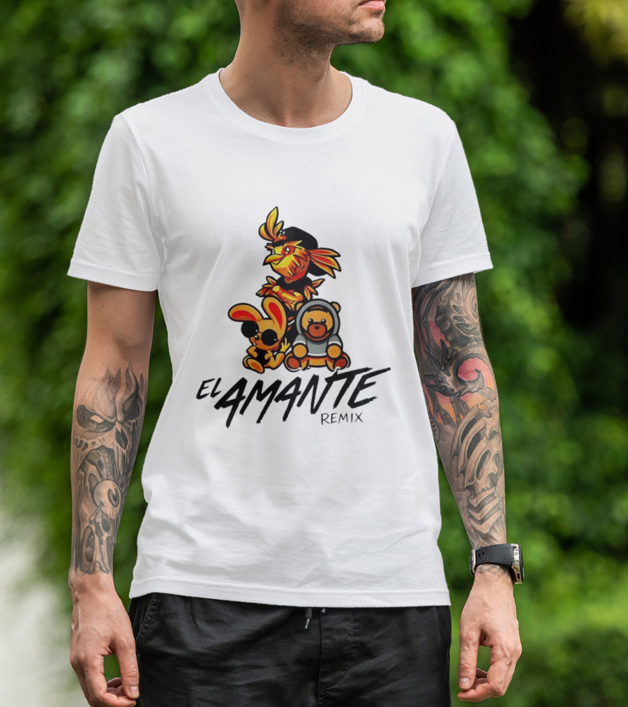 El Amante Remix Cartoon Characters T-Shirt