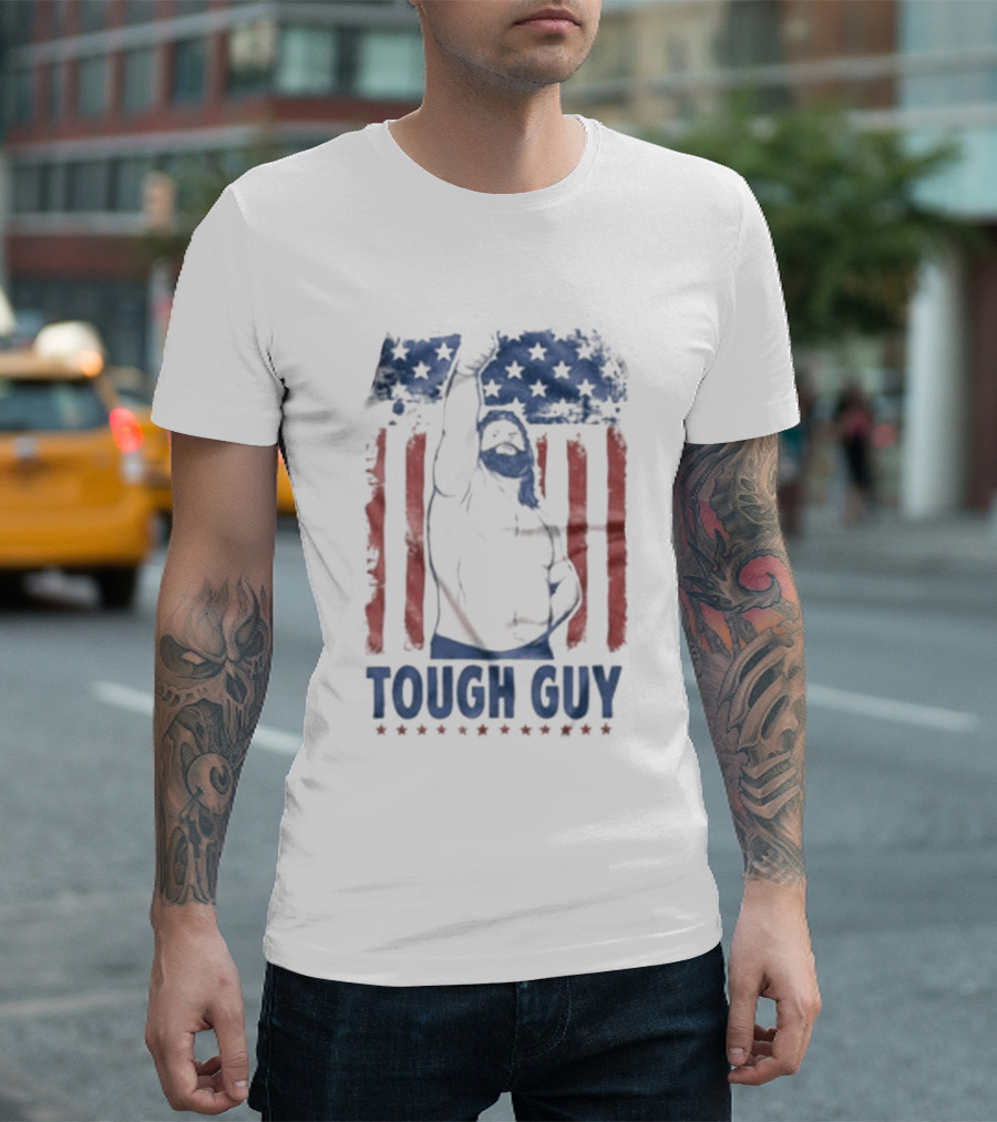 Hacksaw Jim Duggan Tough Guy American Flag Patriotic Wrestling T-Shirt