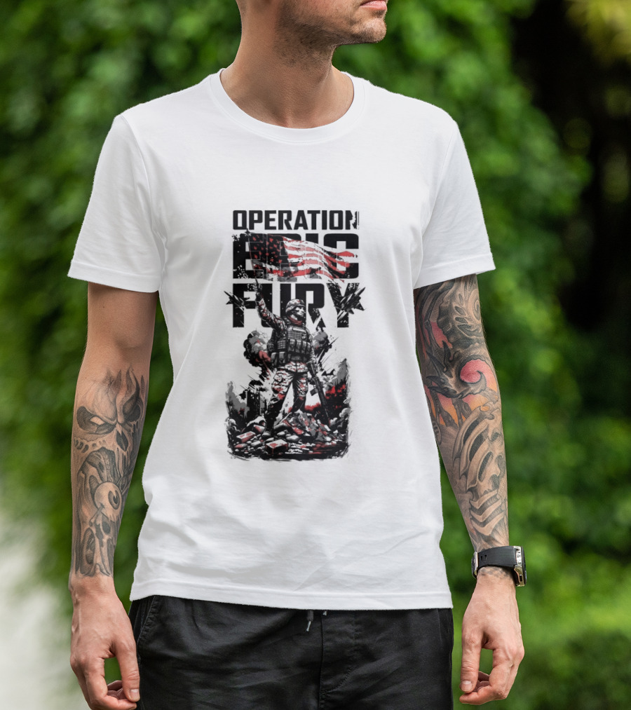 Operation Epic Fury American Flag Soldier 2.0 T-Shirt