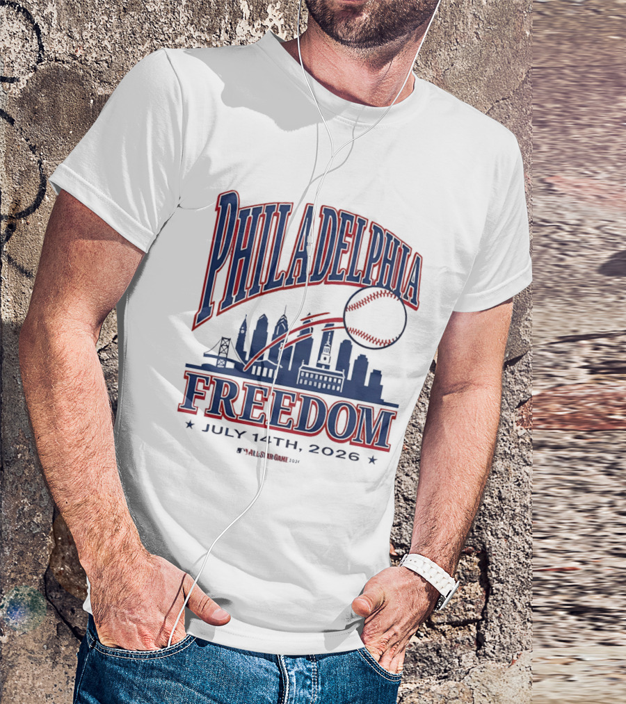 Philadelphia Phillies Light Blue Elton John Philadelphia Freedom July 14th 2026 All Star Game T-Shirt