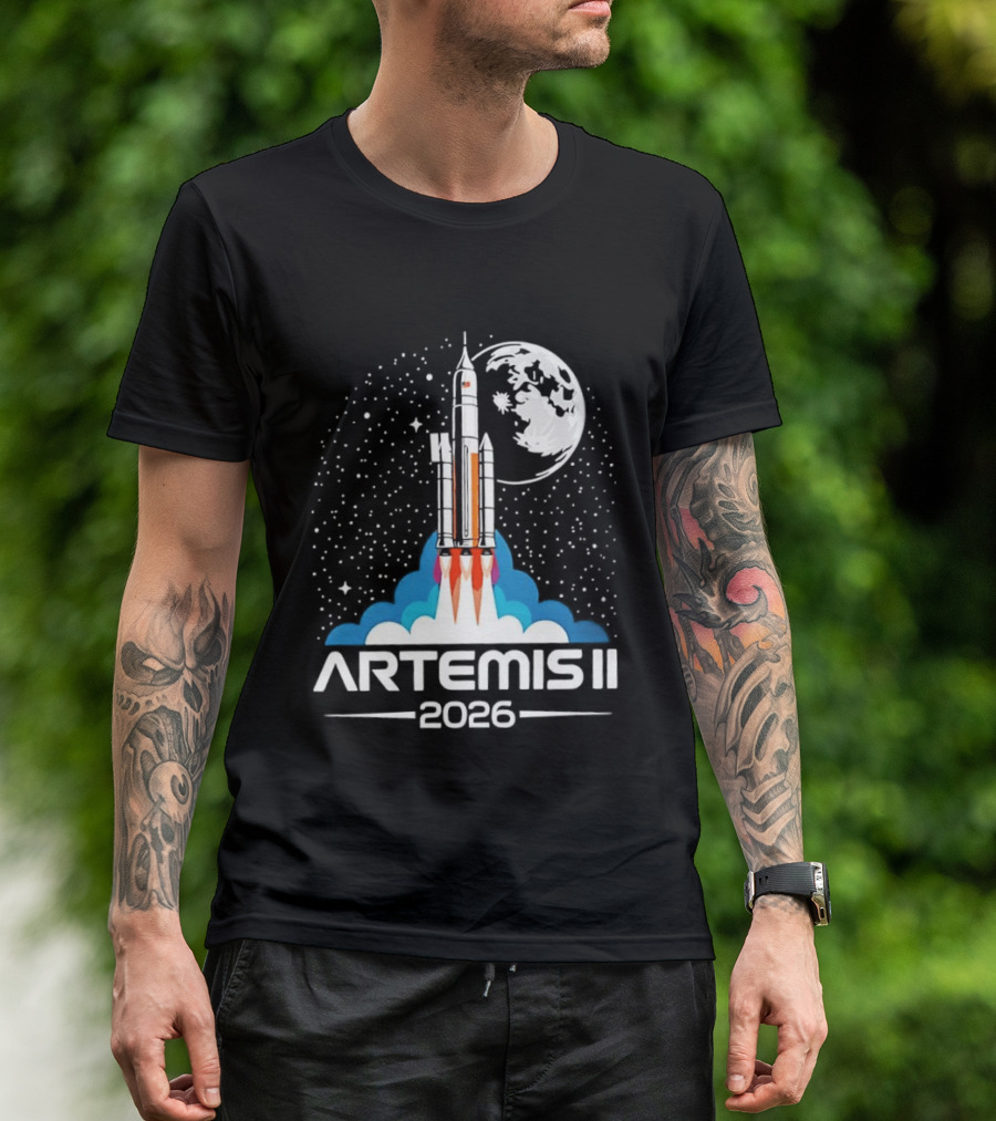 Artemis II 2026 NASA Moon Rocket Mission T-Shirt