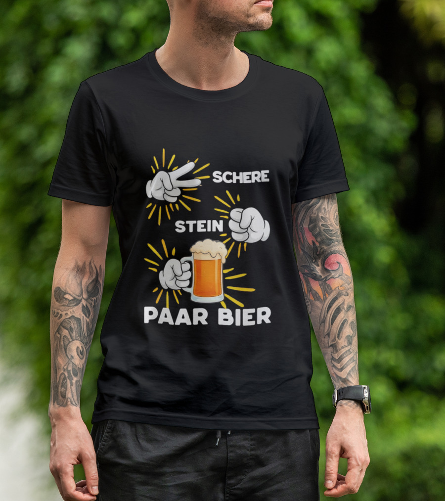 Bachelor Party Schere Stein Paar Bier Fun Celebration T-Shirt