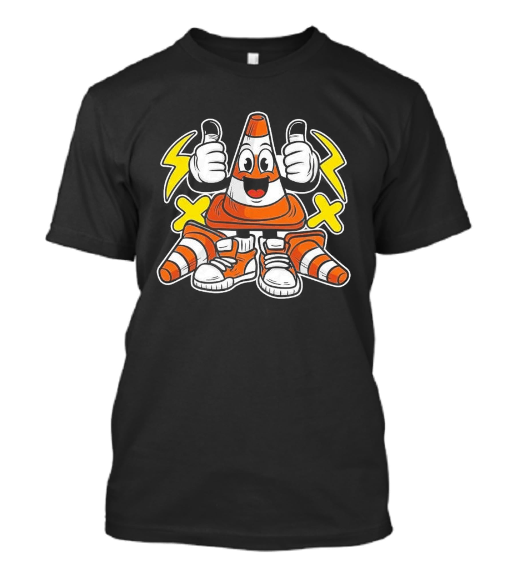 Hoist The Cone Pirates 2026 Thumbs Up Cartoon Cone Lightning And Cross Marks T-Shirt