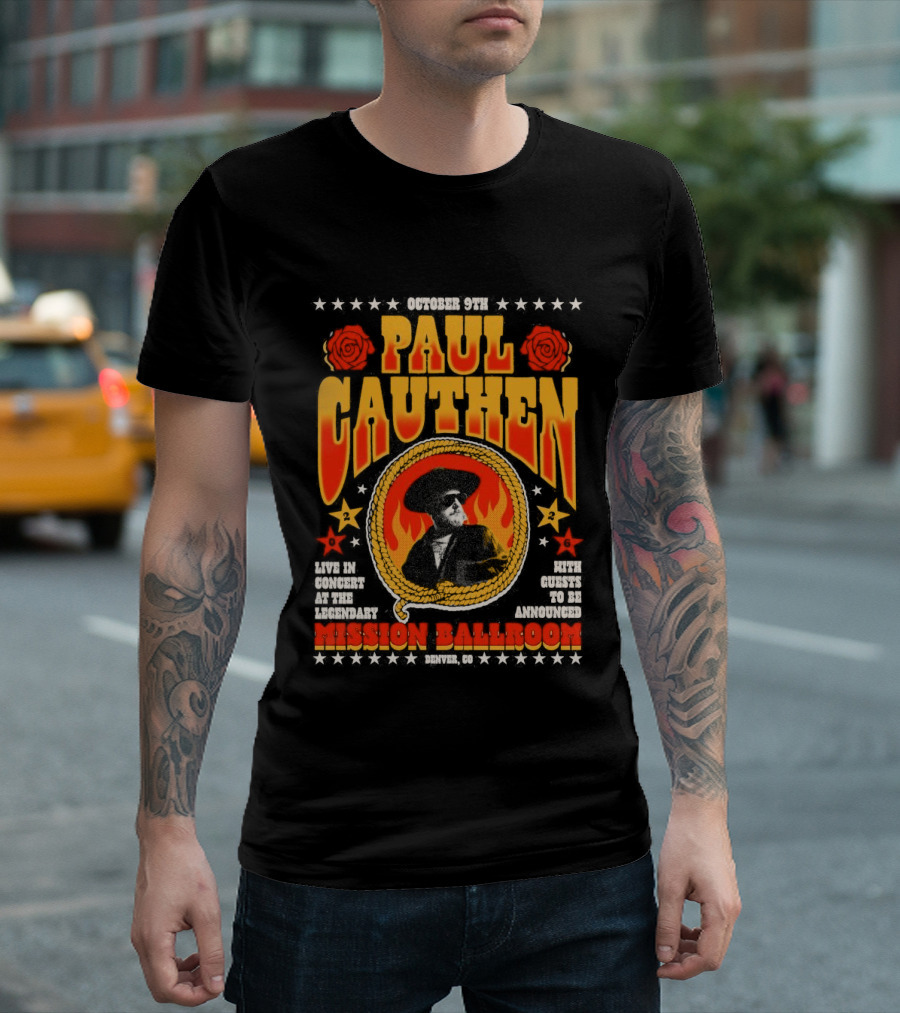Performing Live Paul Cauthen October 9 2026 Mission Ballroom Denver Star T-Shirt