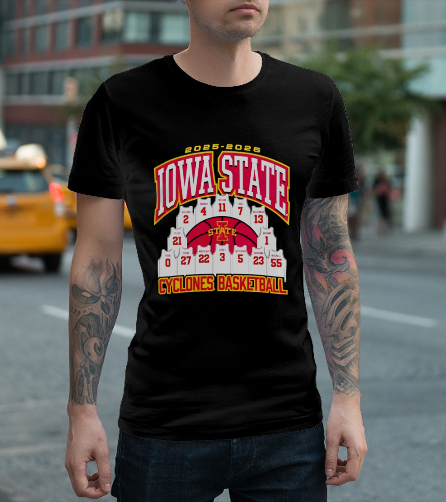 2023 2024 Iowa State Cyclones Basketball Team Roster Jersey T-Shirt