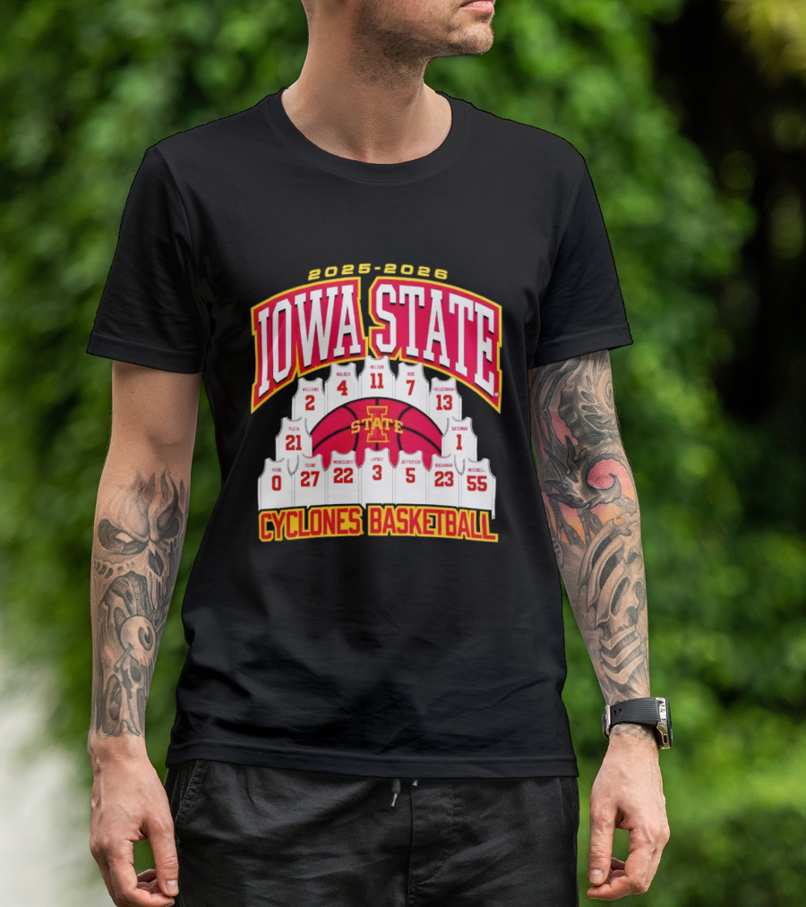 2023 2024 Iowa State Cyclones Basketball Team Roster Jersey T-Shirt