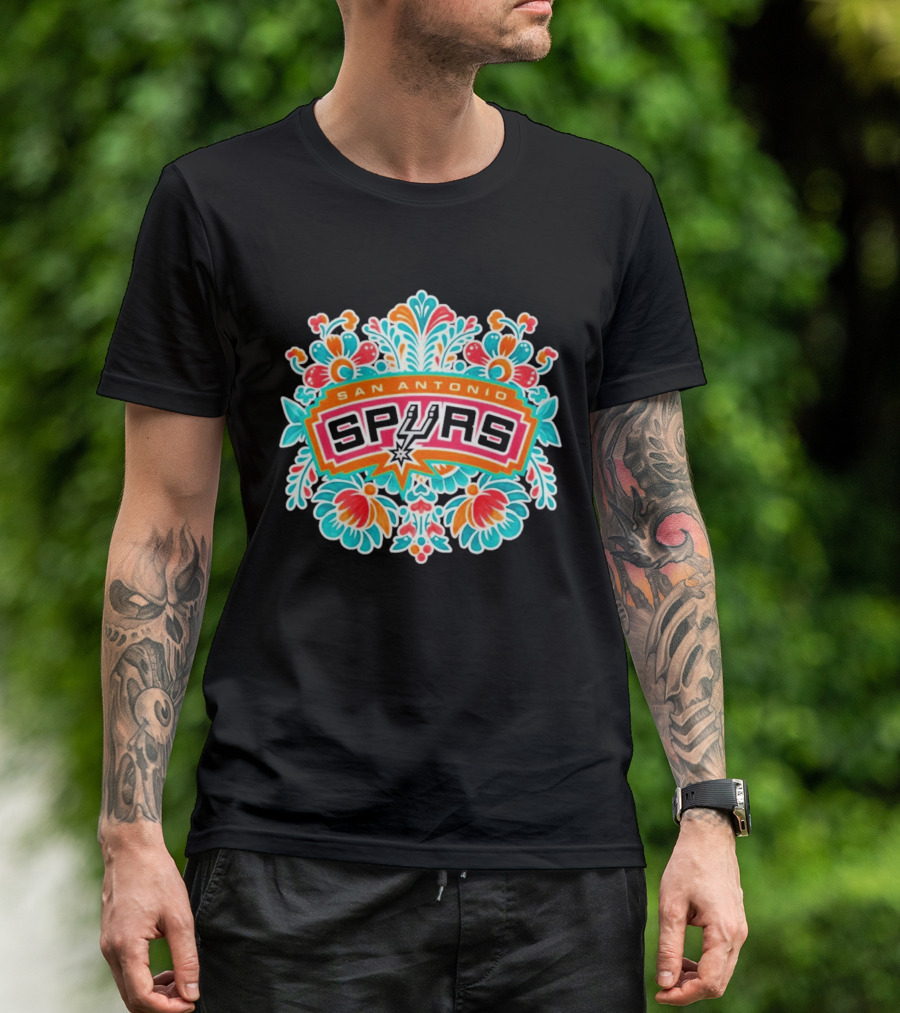 San Antonio Spurs Floral Fiesta Vintage Basketball T-Shirt