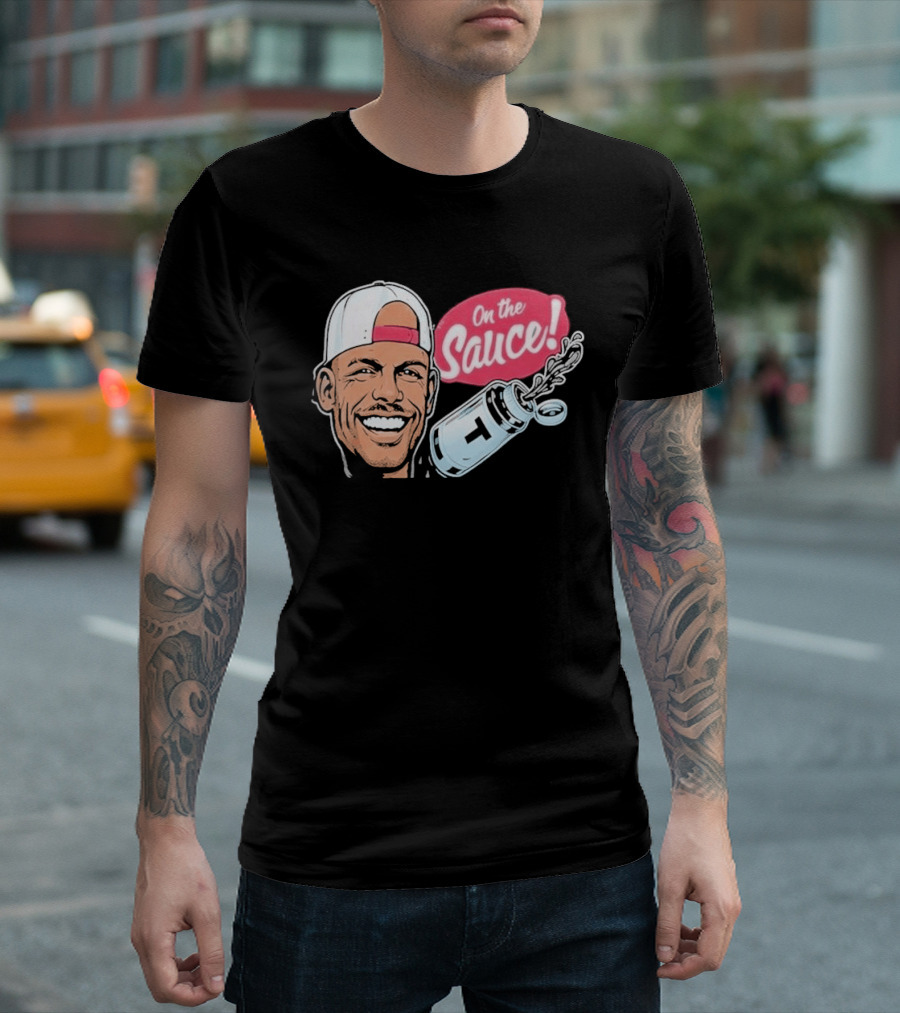 Joey Swoll On The Sauce Smiling Cartoon Character With Salt Shaker T-Shirt