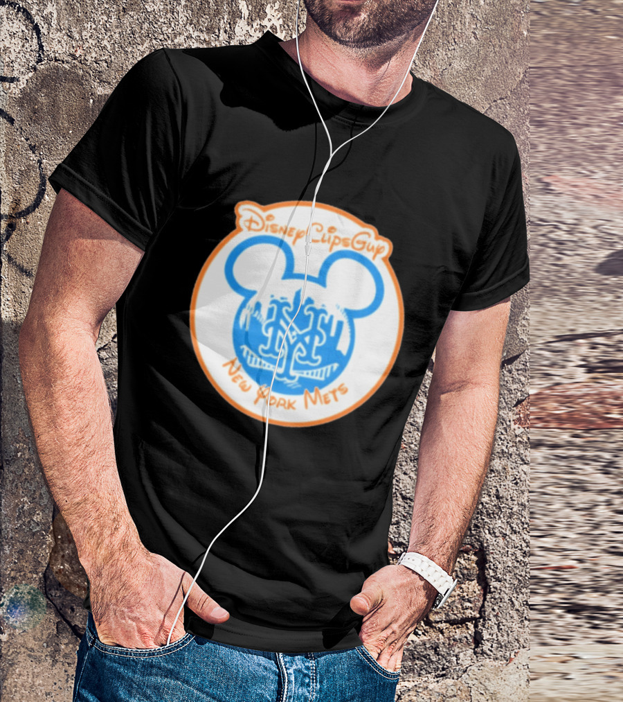 Disney Cups Guy New York Mets Mickey Ears T-Shirt