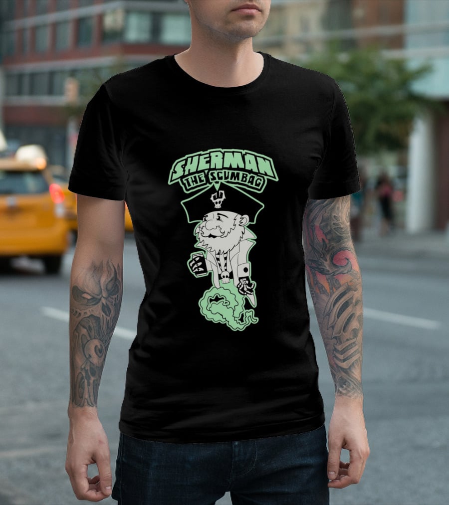 Sherman The Scumbag Pirate Drinking Rum T-Shirt