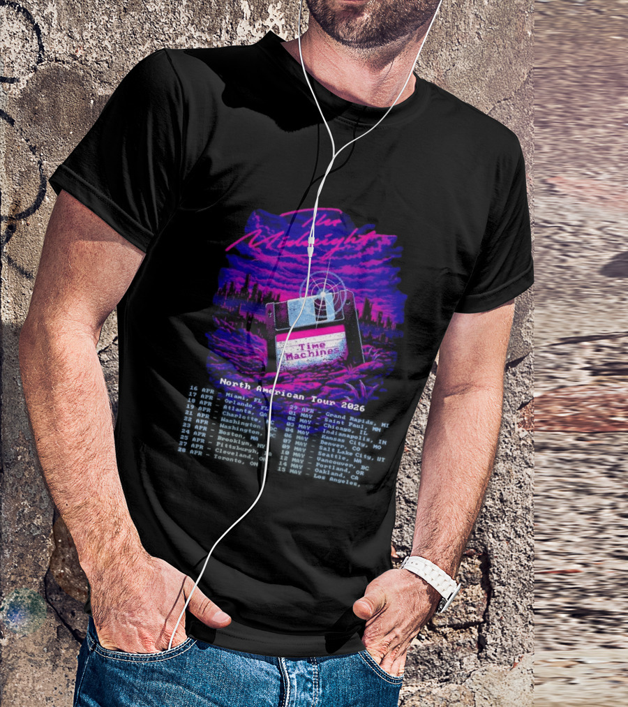 The Midnight Time Machines North American Tour 2026 Retro Floppy Disk T-Shirt