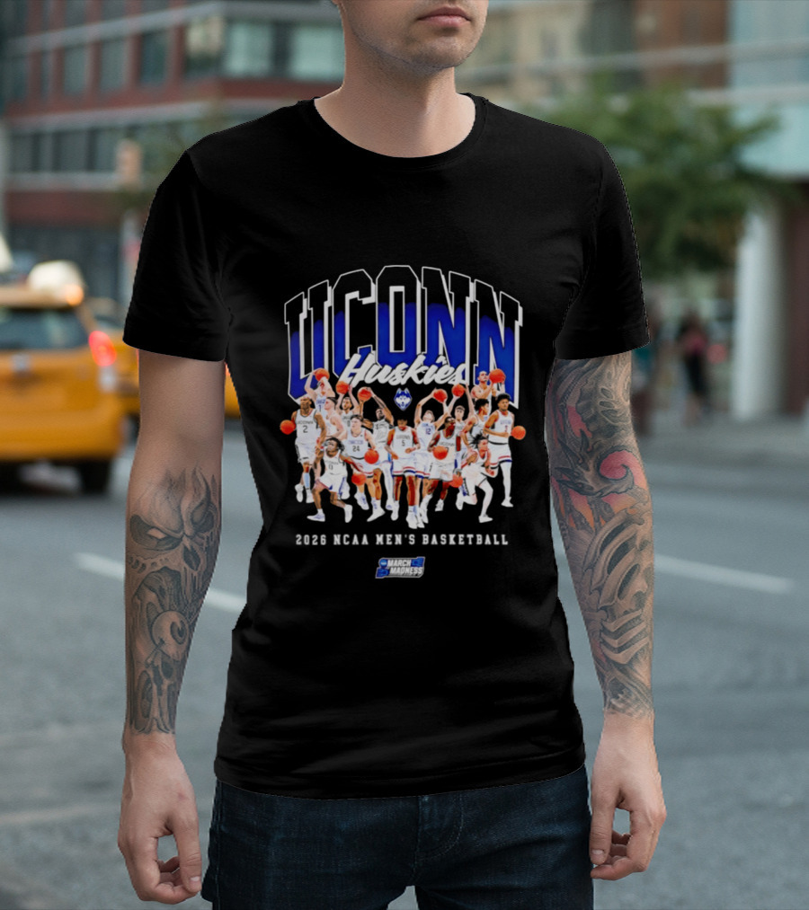 UConn Huskies 2026 NCAA Men's Basketball Team Champions Collage T-Shirt