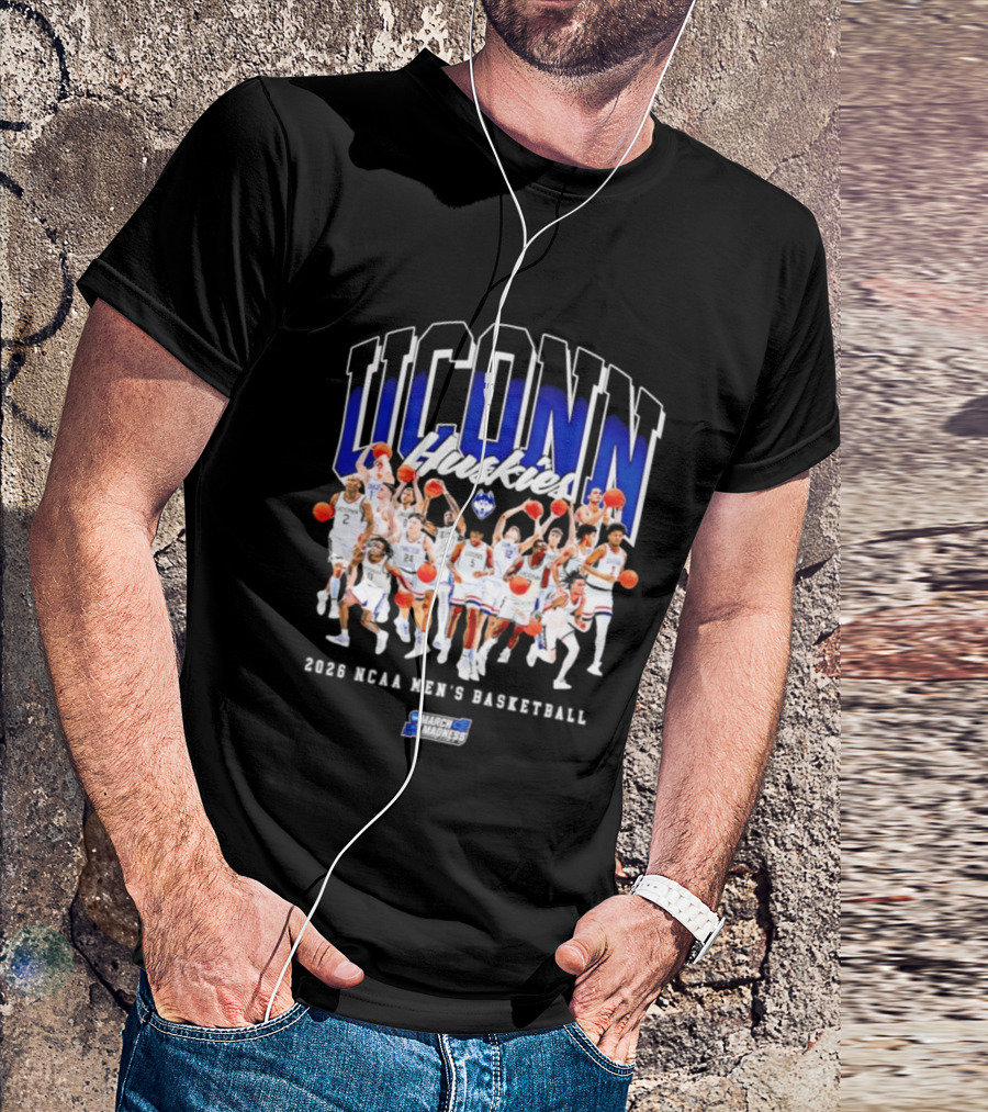 UConn Huskies 2026 NCAA Men's Basketball Team Champions Collage T-Shirt