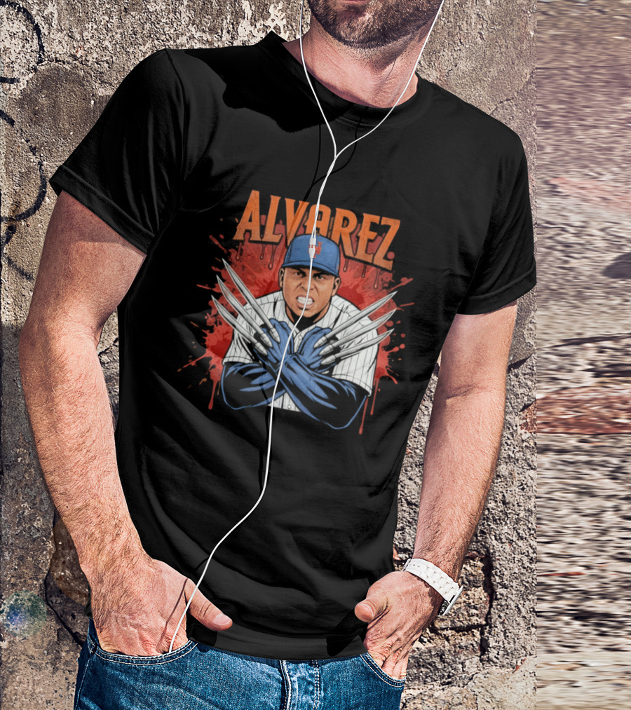 Alvarez Wolverine Claws New York Mets Baseball T-Shirt