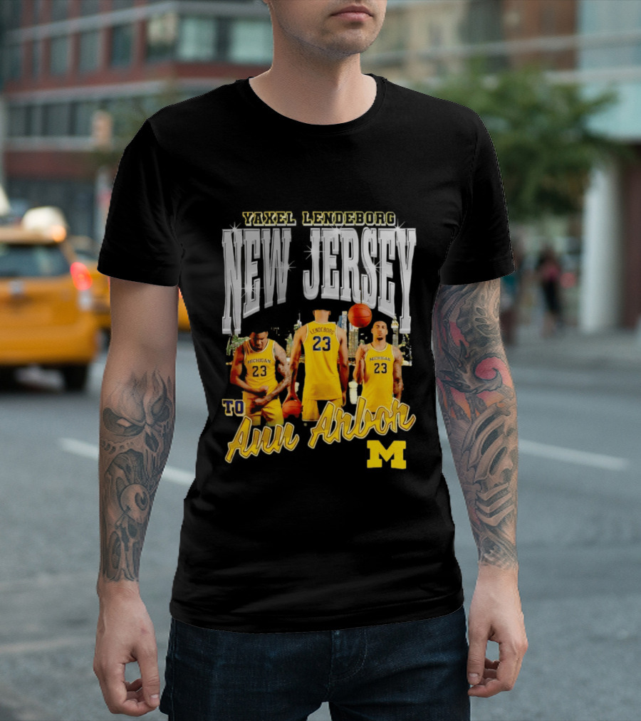 Yaxel Lendeborg New Jersey To Ann Arbor Michigan Wolverines Basketball 90s Streetwear T-Shirt
