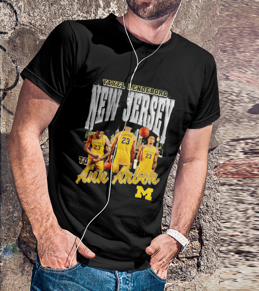 Yaxel Lendeborg New Jersey To Ann Arbor Michigan Wolverines Basketball 90s Streetwear T-Shirt