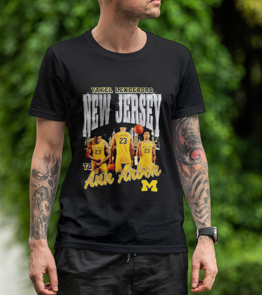 Yaxel Lendeborg New Jersey To Ann Arbor Michigan Wolverines Basketball 90s Streetwear T-Shirt