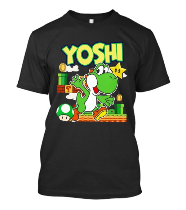 Yoshi Super Mario Bros Game Iconic Green Dinosaur Adventure T-Shirt