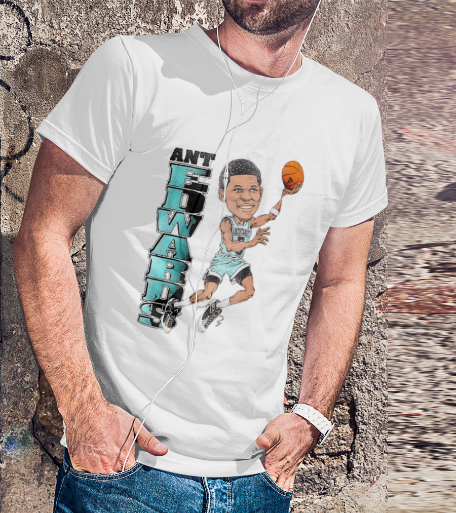 Anthony Edwards Cartoon Dunk Ant Edwards Basketball T-Shirt