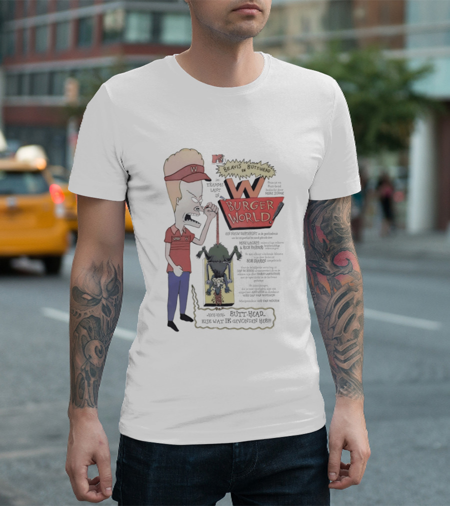 Beavis And Butt Head MTV Burger World Comedy Cartoon T-Shirt