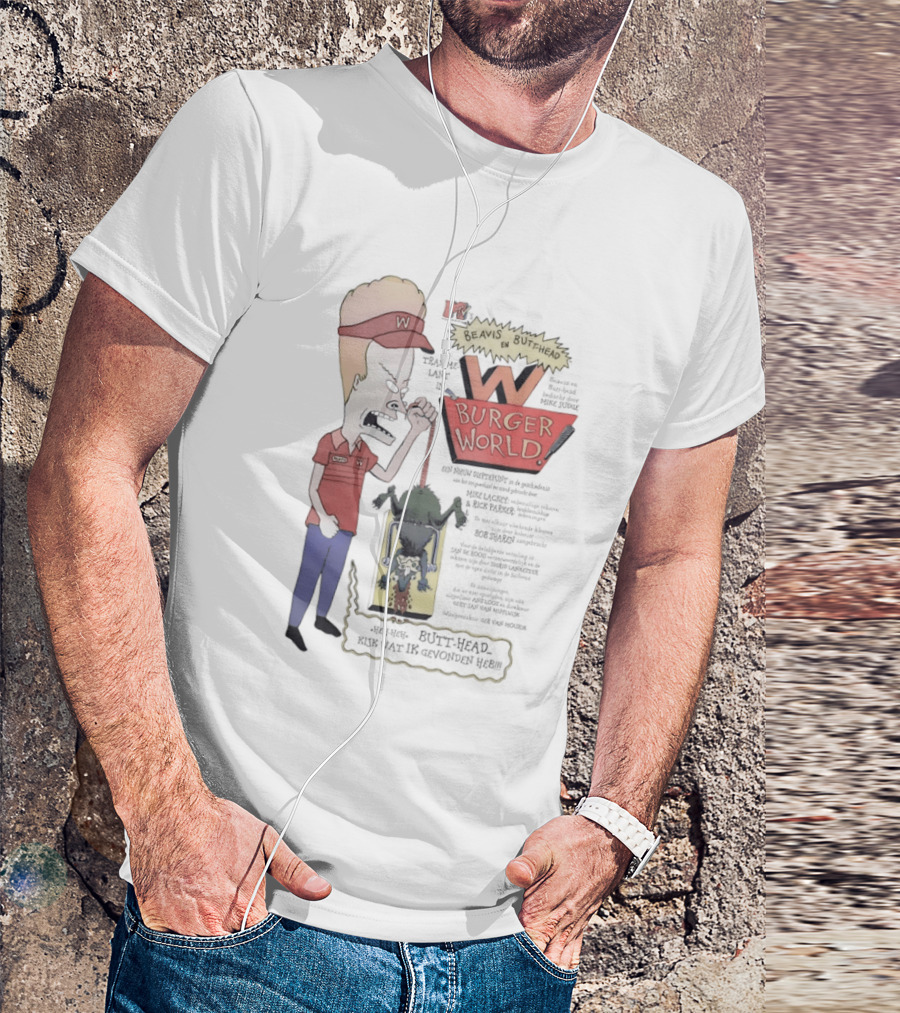 Beavis And Butt Head MTV Burger World Comedy Cartoon T-Shirt