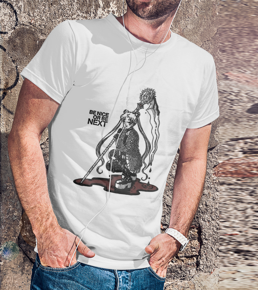 Sailor Moon Be Nice Or Be Next Dark Silhouette And Blood Pool T-Shirt