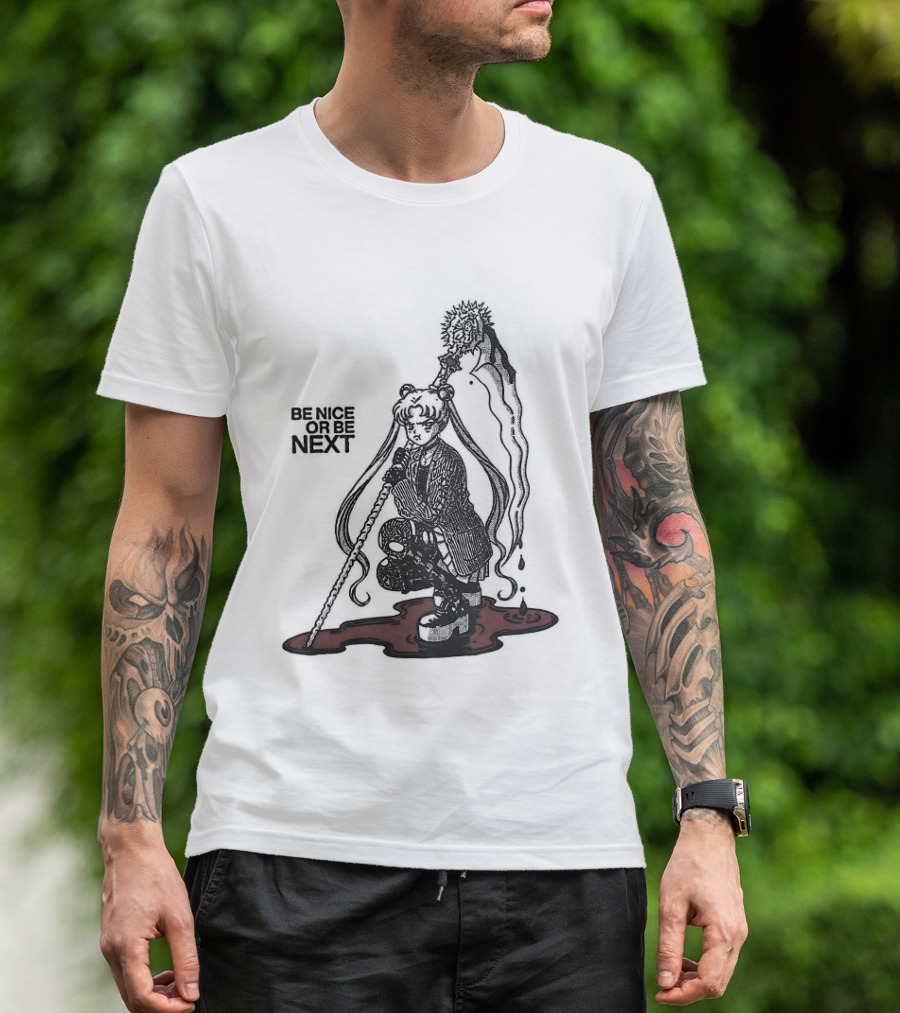 Sailor Moon Be Nice Or Be Next Dark Silhouette And Blood Pool T-Shirt