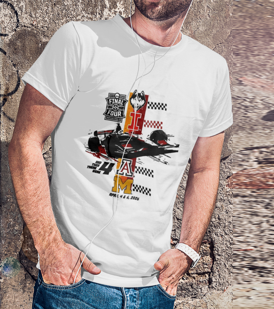IndyCar 2026 NCAA Men's Final Four UConn Huskies Miami Hurricanes Iowa Hawkeyes Michigan Wolverines T-Shirt