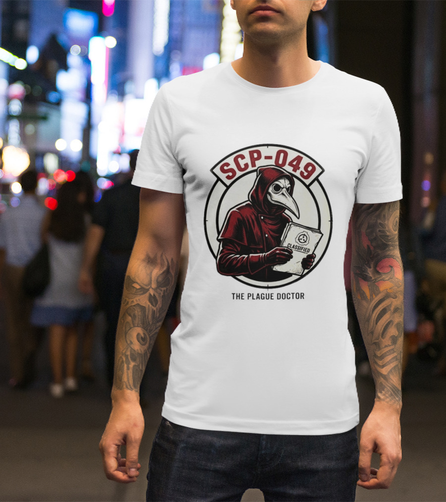 SCP 049 The Plague Doctor Classified Document Circle T-Shirt