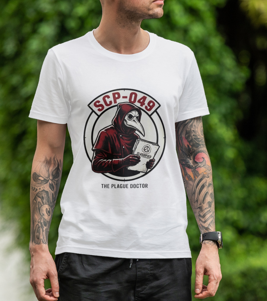 SCP 049 The Plague Doctor Classified Document Circle T-Shirt