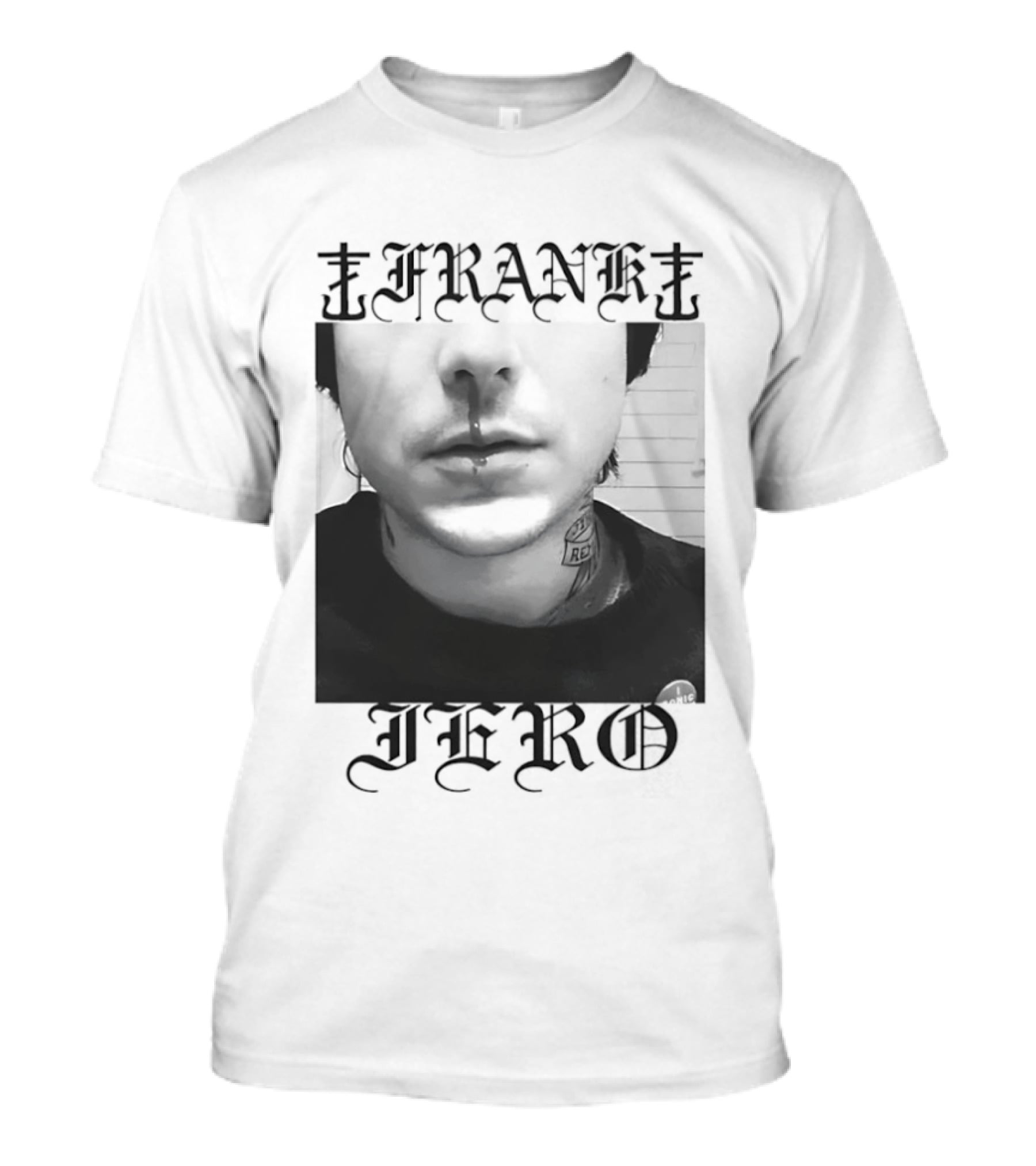 Frank Iero Nose Bleed Portrait Dark Gothic T-Shirt