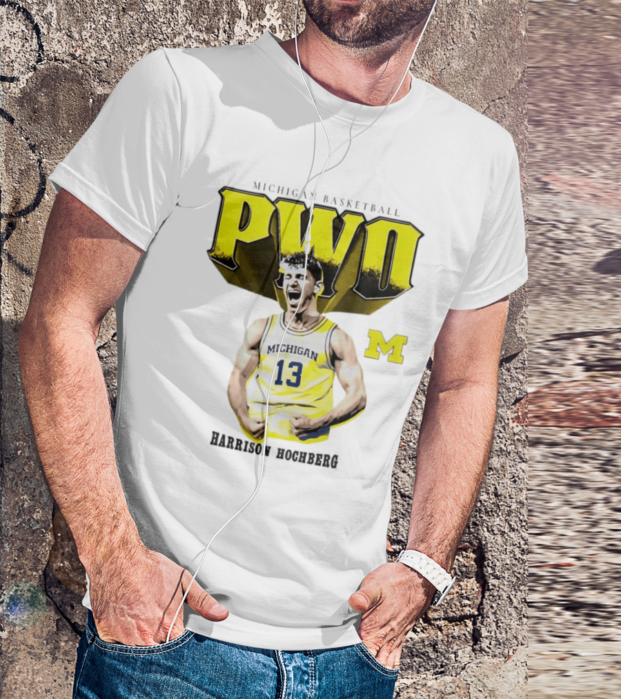 Michigan Wolverines Basketball PWO Harrison Hochberg 13 Jersey T-Shirt