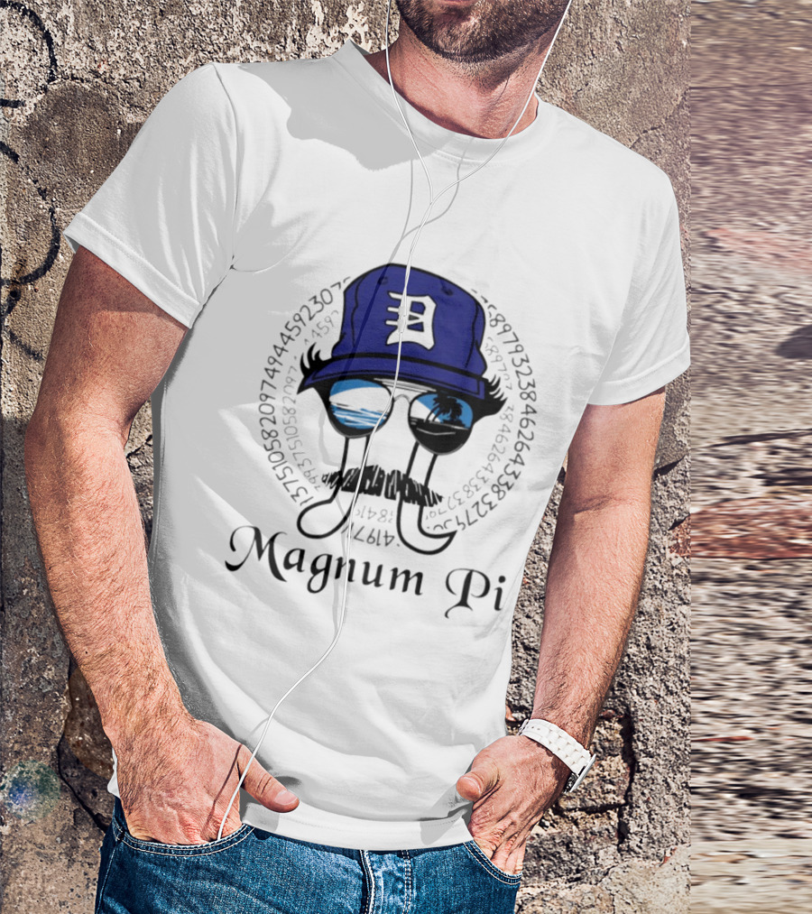Magnum Pi Detroit Hat And Sunglasses With Pi Number Sequence T-Shirt