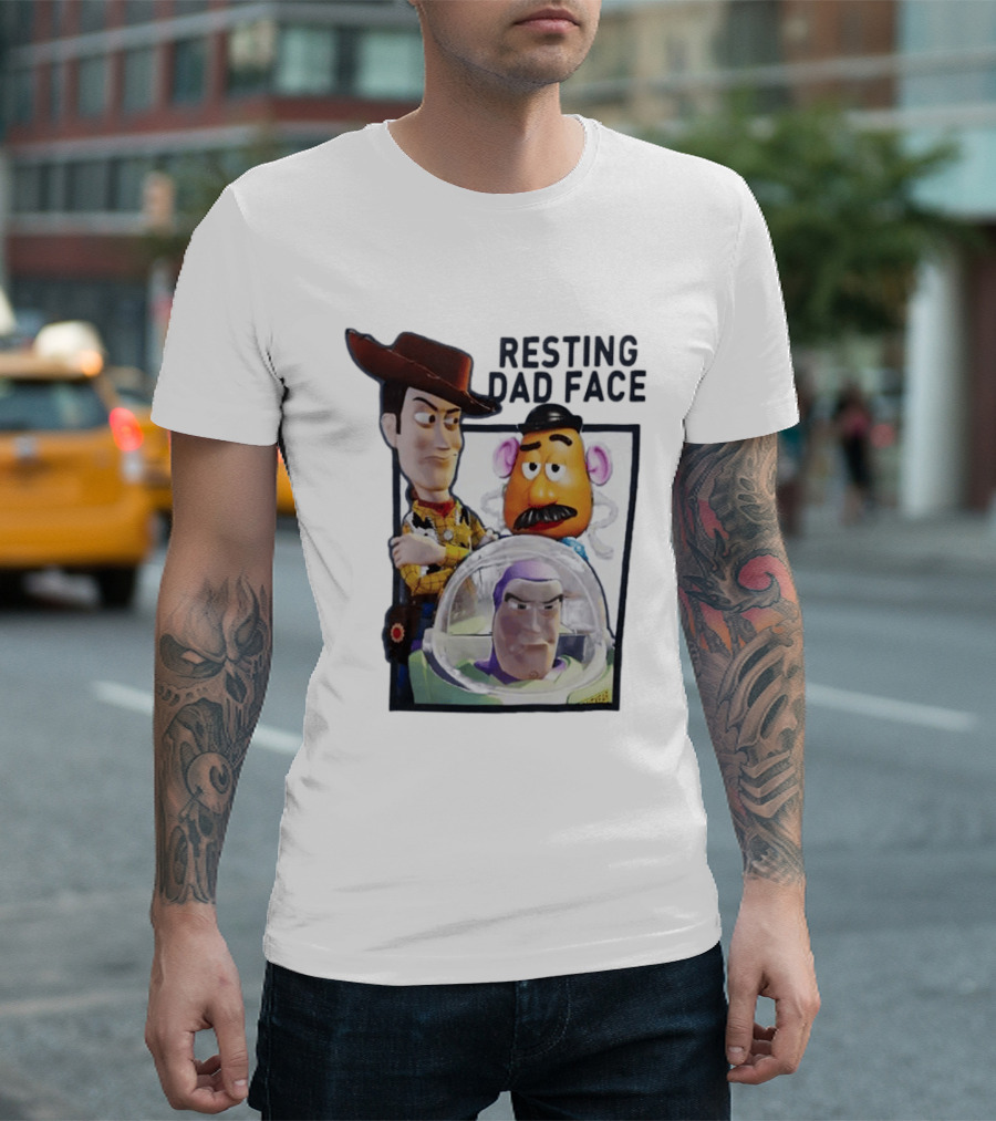 ToyStory Resting Dad Face Woody Buzz Lightyear Mr Potato Head T-Shirt