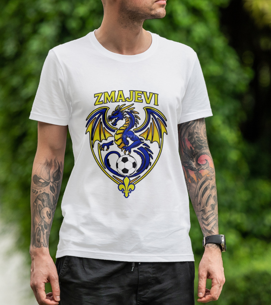 Zmajevi Bosnian Soccer Bosanski Zmajevi Dragon Crest World Cup 2026 T-Shirt