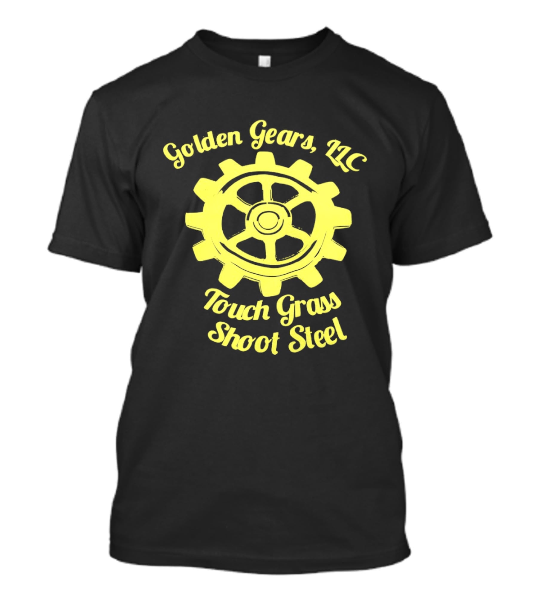 Golden Gears LLC Touch Grass Shoot Steel Gear Image T-Shirt