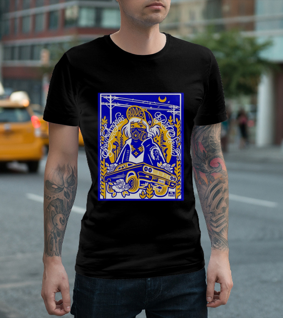 Baddies Los Angeles Riot Squad Galaxy Car Artwork By Ms. Yellow T-Shirt